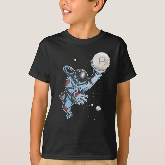 Bitcoin zum Mondastronauten T-Shirt (Vorderseite)