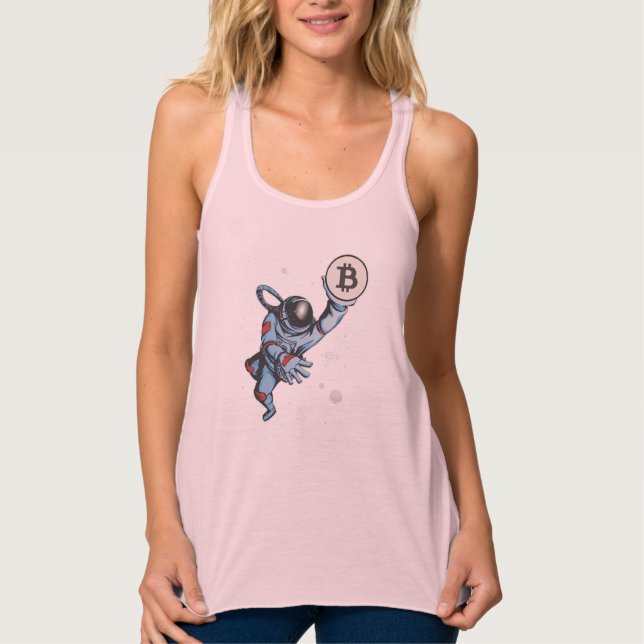 Bitcoin zum Mondastronauten Tank Top (Vorderseite)
