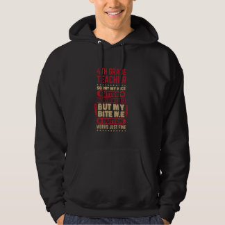 Bite Button arbeitet Vierter Lehrer für Viertkläss Hoodie