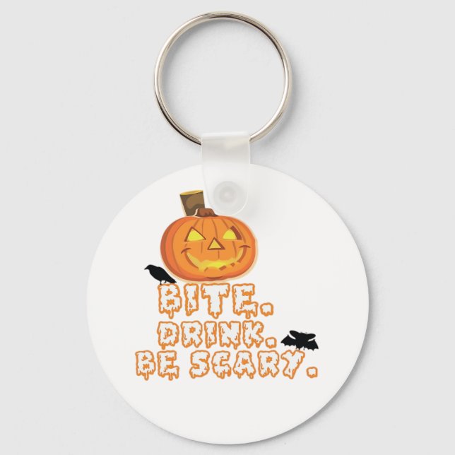 Bite Drinks Beängstigend Halloween Schlüsselanhänger (Vorderseite)