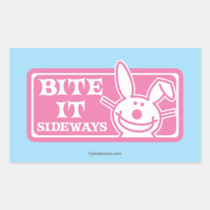 Bite es Sideways Rechteckiger Aufkleber