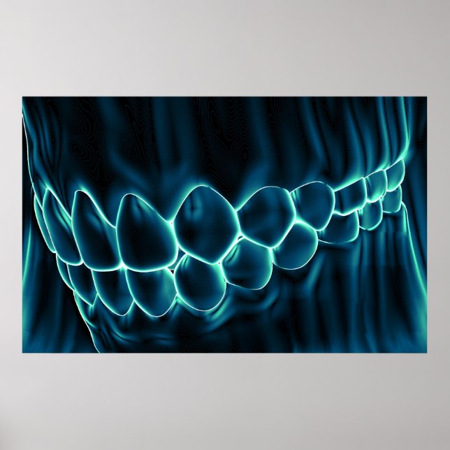 Bite et gencives bleu Poster orthodontiste dentist (Devant)