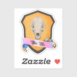 Bite Me Badger Skull Aufkleber