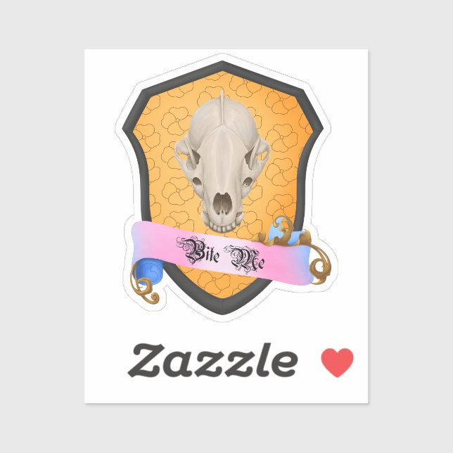 Bite Me Badger Skull Aufkleber (Blatt)
