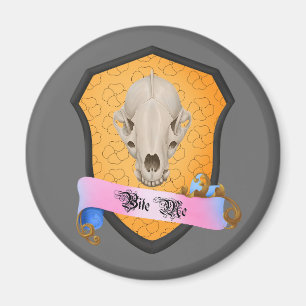Bite Me Badger Skull Magnet