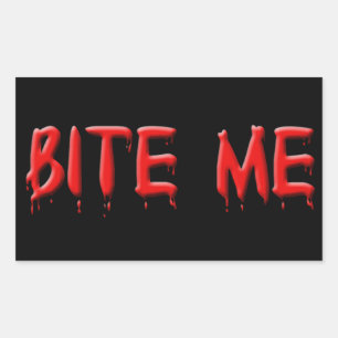 Bite me Blocker Rechteckiger Aufkleber