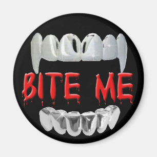 Bite Me Blut Und Zähne Magnet