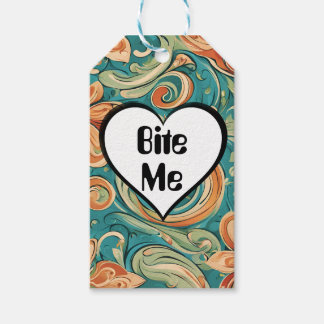 Bite me Funny Heart Wirbles Retro Design Geschenkanhänger