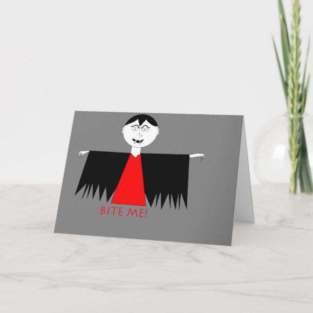 "Bite Me" Hallowe'en Card Karte (Vorderseite)