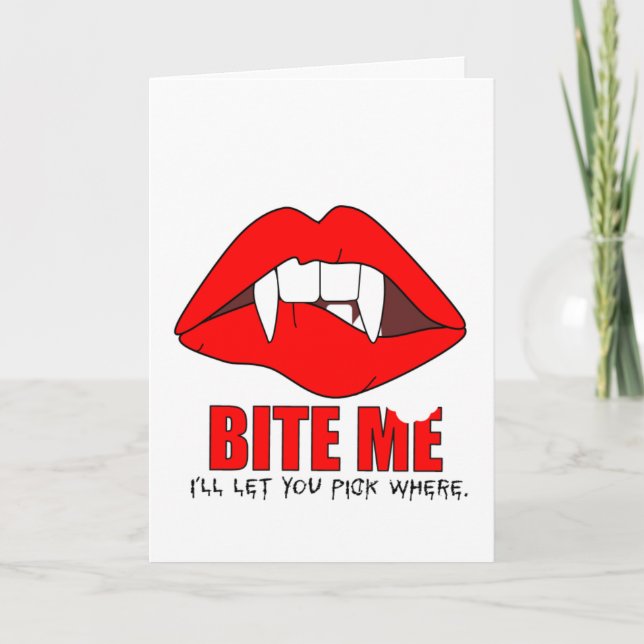 Bite Me Halloween Card Karte (Vorderseite)