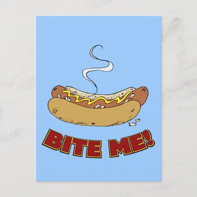 Bite me - Hot Dog Postkarte (Vorderseite)