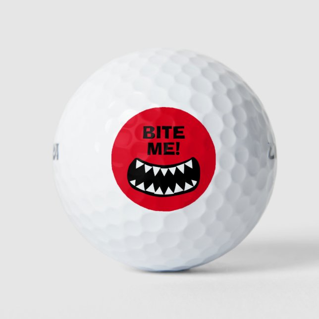 Bite Me lustig, nach eigenem Geschmack mit Wilson  Golfball (Vorderseite)