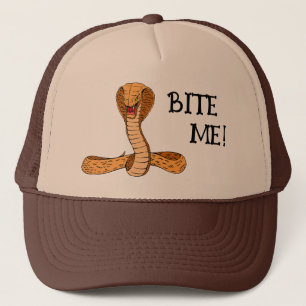 Bite Me Reptile Cobra Cartoon Schlange Truckerkappe