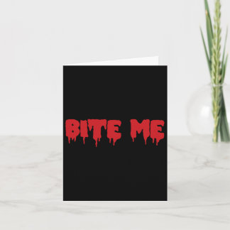 Bite Me Shirt Blood Red Vampire Beängstigendes Par Karte