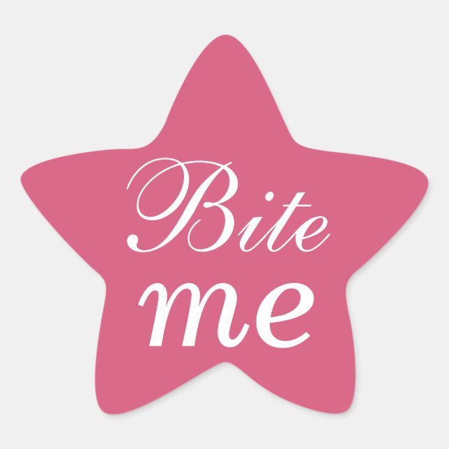 Bite Me Star Sticker - Rose (Devant)