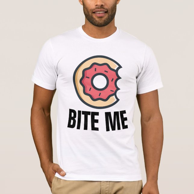BITE ME, T-shirts Funny Donut (Devant)