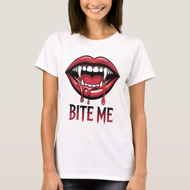 Bite Me Vampire Mouth T-Shirt (Vorderseite)