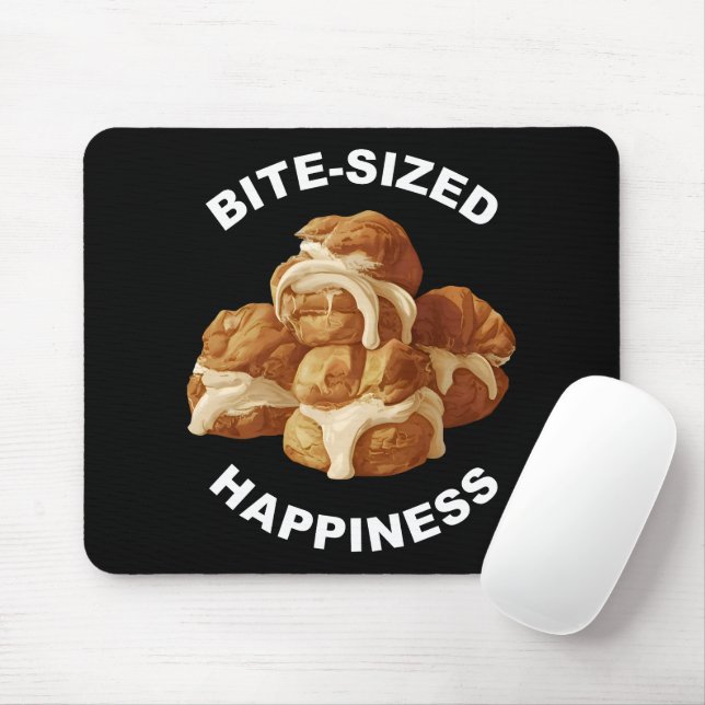 Bite Sized Happiness Profiteroles Mousepad (Mit Mouse)