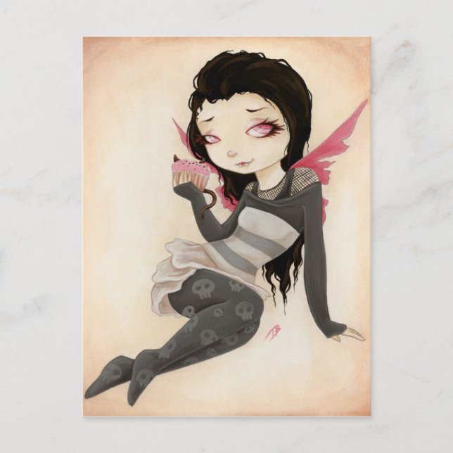 Bite-Vampire goth Cupcake Postcard Postkarte (Vorderseite)