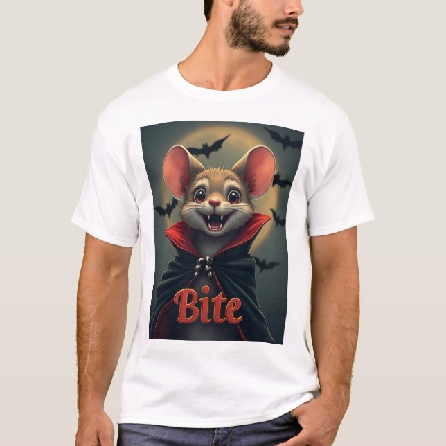 Bite – Vampire Mouse TinyFur Halloween Tee (Vorderseite)