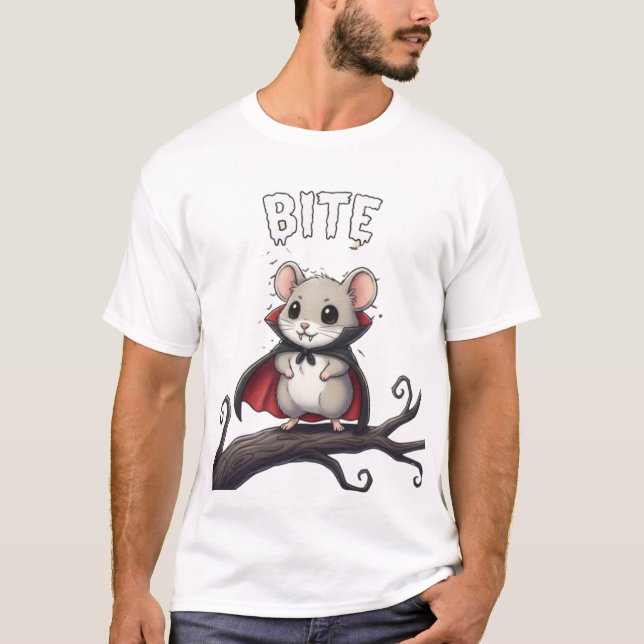 Bite – Vampire Mouse TinyFur Halloween Tee (Vorderseite)