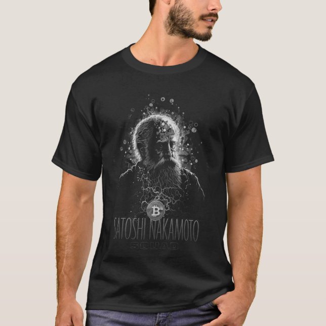 Bitlogo et old wise man design T-shirt noir (Devant)