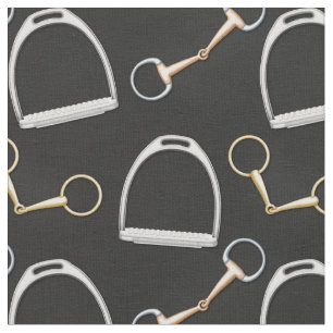 Bits and Stirrups Equestrian (kleiner Maßstab) Stoff