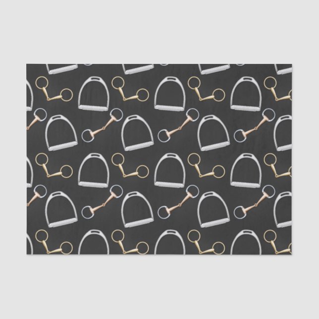 Bits and Stirrups Equestrian Seidenpapier (Vorderseite)
