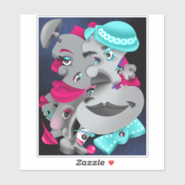 Bits et pièces - Sticker Surreal Puzzle faces