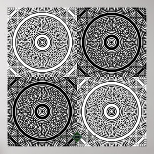 Bits Mandala Gitter Poster