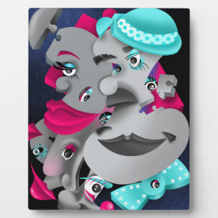 Bits & Pieces - Surreal Jigsaw Faces Artwork Fotoplatte