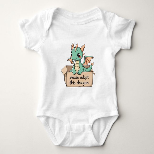 Bitte adoptier diesen Drachen Baby Strampler (Vorderseite)