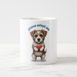 Bitte adoptiere mich – Illustration einer süßen Re Jumbo-Tasse