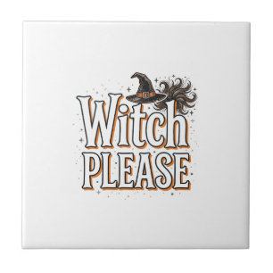 Bitte alte Hexe Halloween-Vektordesign_1 Fliese