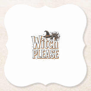 Bitte alte Hexe Halloween-Vektordesign_1 Untersetzer
