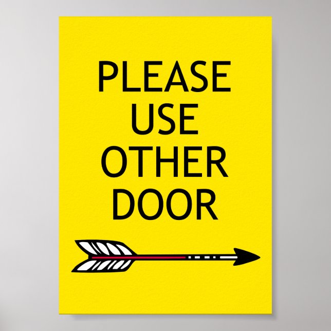 "Bitte andere Tür benutzen" Poster (Vorne)
