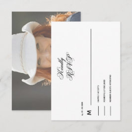 bitte antworten cowboy foto elegant modern RSVP ka Karte