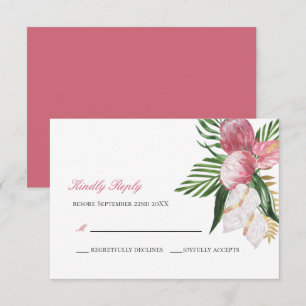 Bitte antworten  Elegante Tropische Paradies-Hochz RSVP Karte
