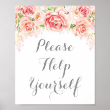 Bitte Bedienen Sie Sich Selbst Schild Rosa Wasserf