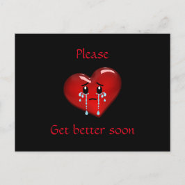 Bitte, besser bald. Rotherz Postkarte