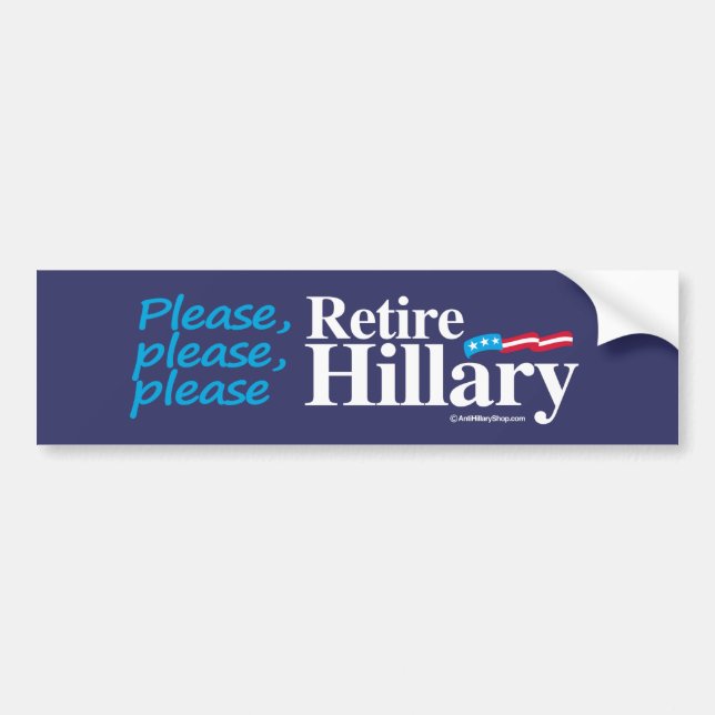 Bitte bitte sich zurückziehen - Anti-Hillary - Autoaufkleber (Vorne)
