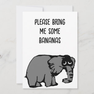 Bitte bring mir ein paar Bananen mit Einladung