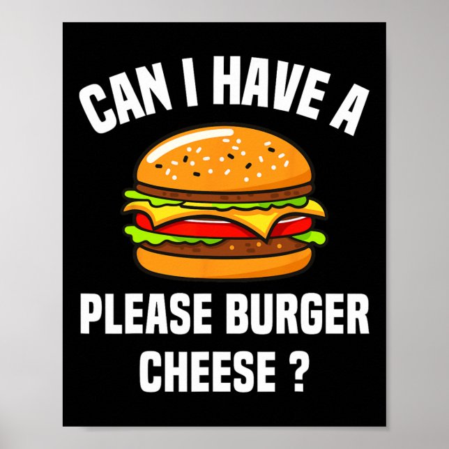 Bitte Burger Käse Hamburger Grillen Funny Sa Poster (Vorne)
