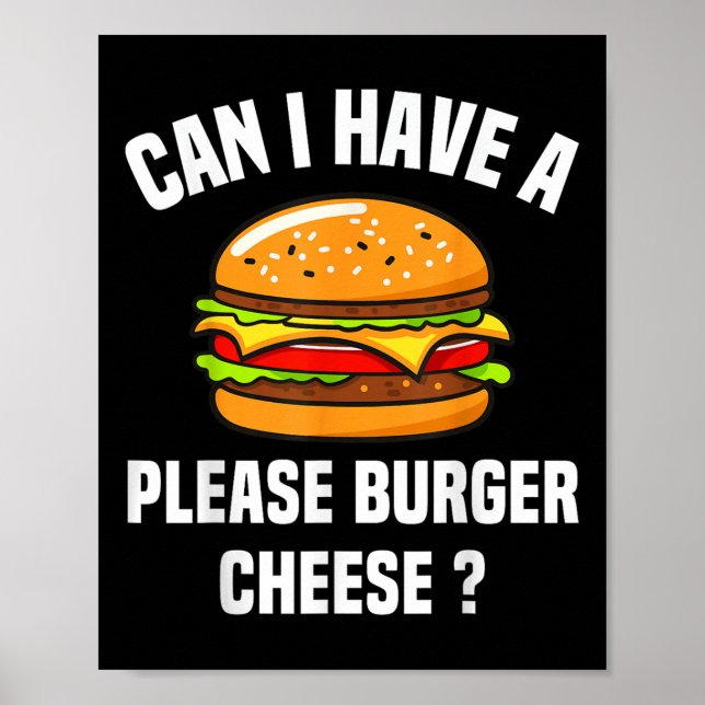 Bitte Burger Käse Hamburger Grillen Funny Sa Poster (Vorne)