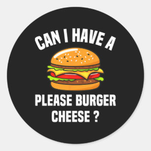 Bitte Burger Käse Hamburger Grillen Funny Sa Runder Aufkleber