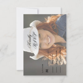 bitte Cowboy-Foto elegant modern beantworten RSVP Karte