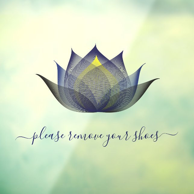 Bitte entfernen Sie Ihre Schuhe Lotus Blume Yoga S Fensteraufkleber (Blatt 3)