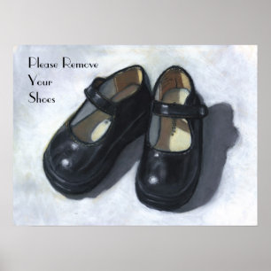 Bitte entfernen Sie Ihre Schuhe: Ölpastel Art Poster
