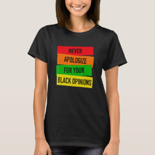 Bitte entschuldigen Sie niemals Ihre Black Meinung T-Shirt