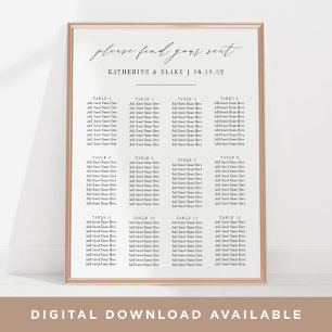 Bitte finden Sie Ihre Sitzplakette für Hochzeiten  Poster
